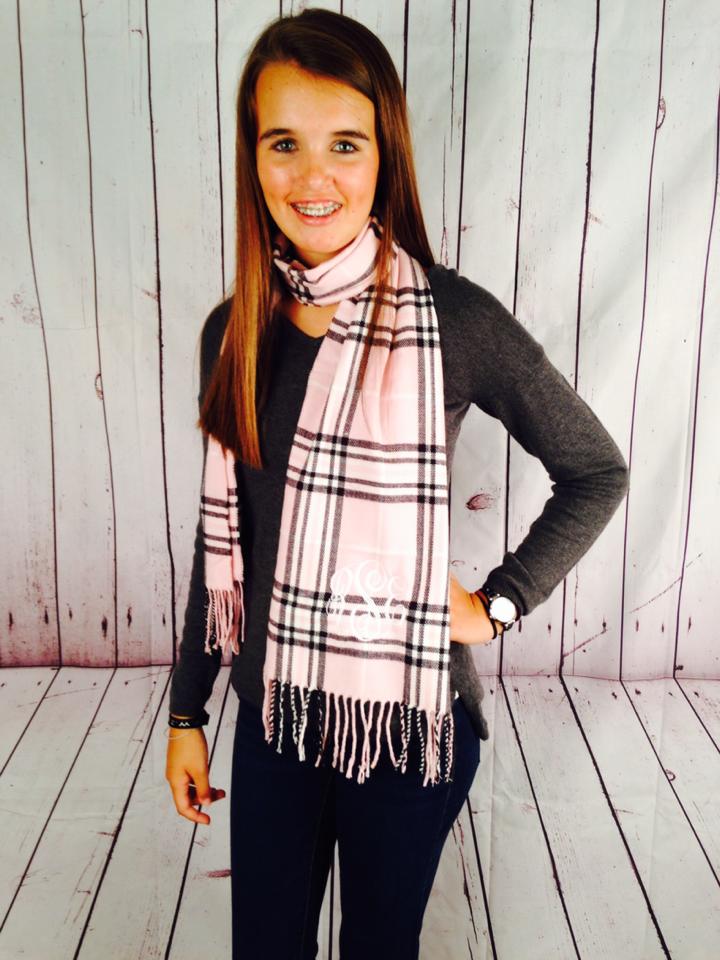 Monogrammed Cashmere Scarf Printed - Black - I Flew the Nest