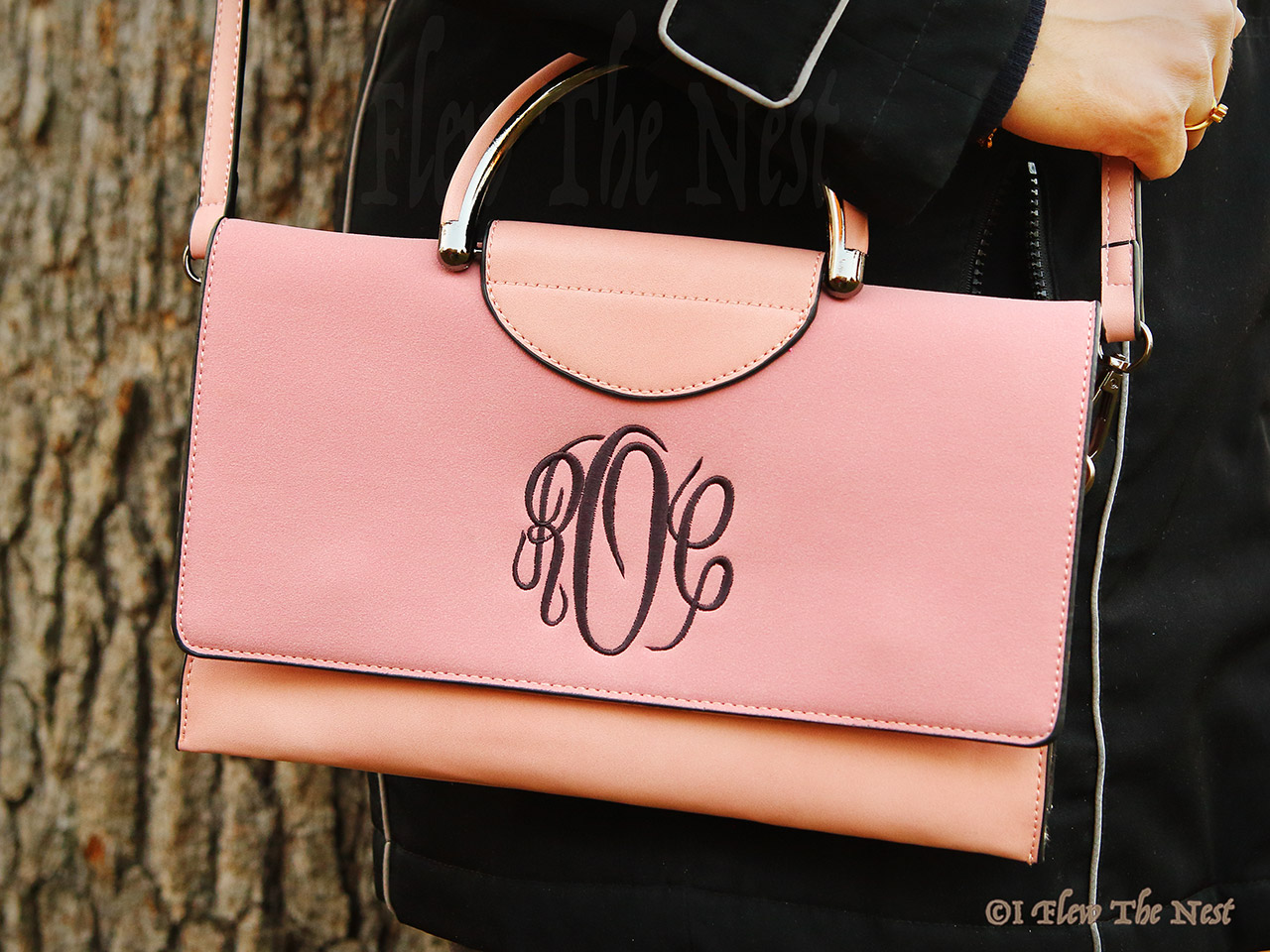 Monogrammed Vanessa Brief Case Purse Hand Bag with long strap